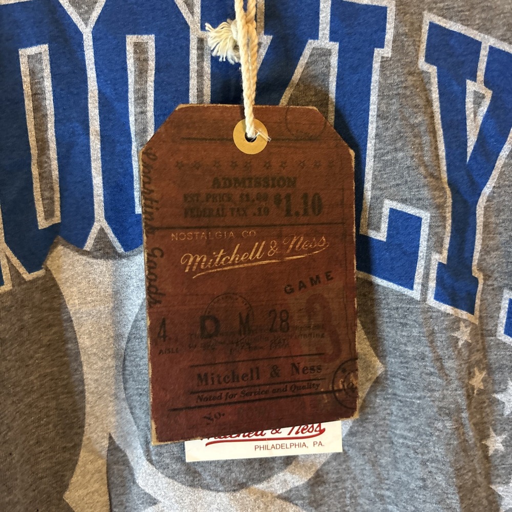 Men's Mitchell & Ness MLB Brooklyn Dodgers T-Shirt‎  Grey sizeXL - Picture 4 of 14